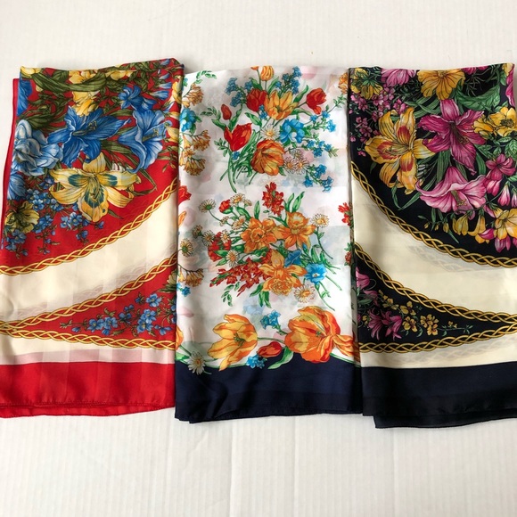Accessories - Vintage Floral Scarves - Lot of 3